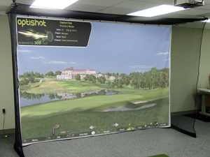 golf simulator enclosures hanging netting systems enclosure cageless hitting ceiling custom allsportsystems