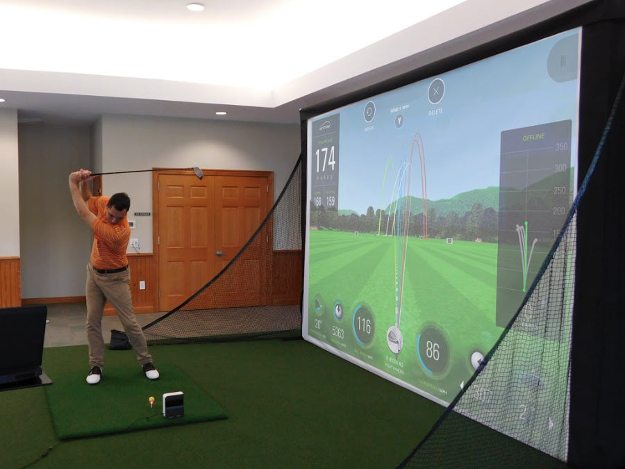  Electric Retractable Golf Simulator Impact Screen (10 feet  Wide) : Sports & Outdoors